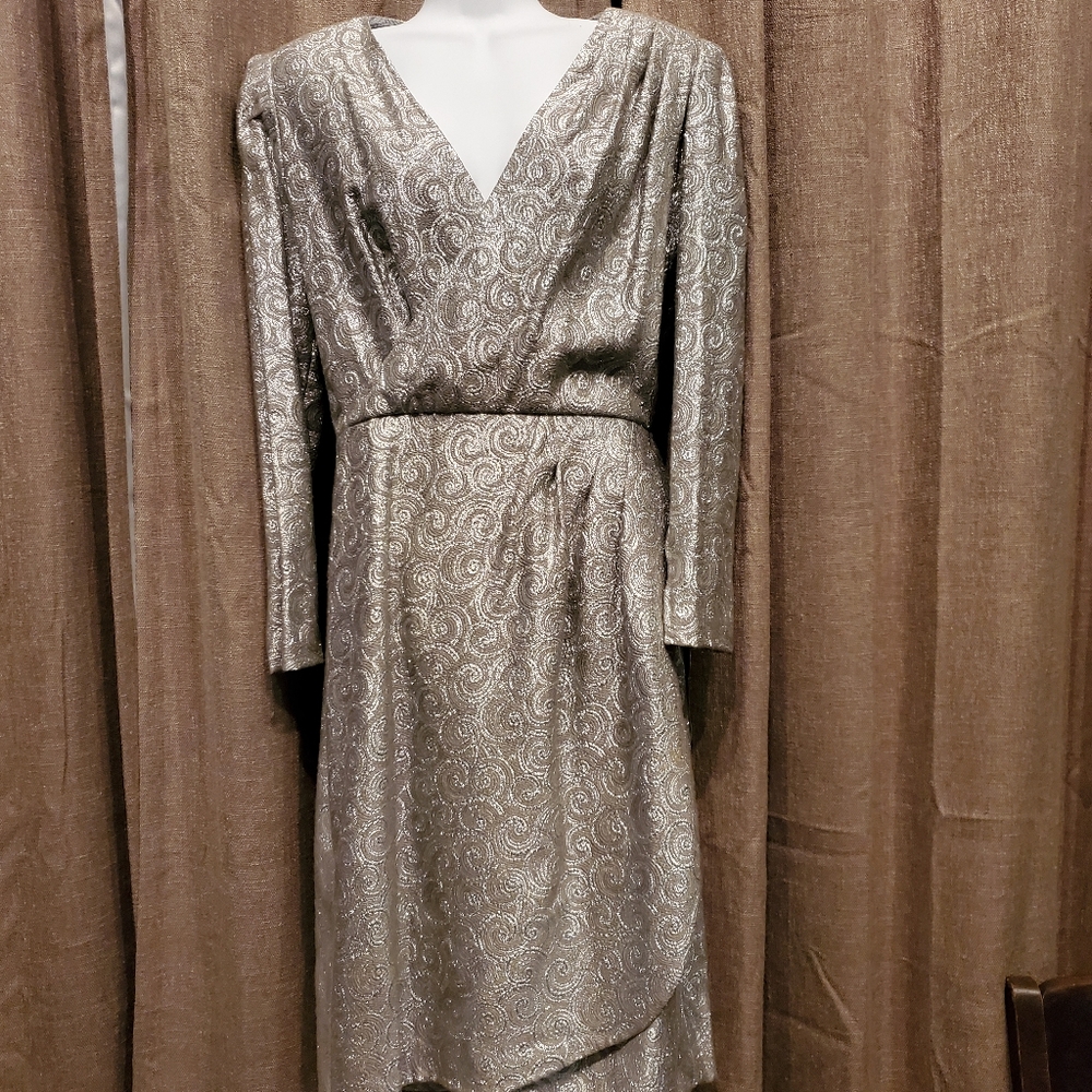 Silver sparkly handmade vintage dress 1980s